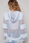 Balloon Sleeve Front Pockets Zipper Front Hoodie Top