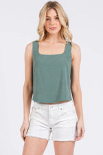 Square Neckline Side Panel Top