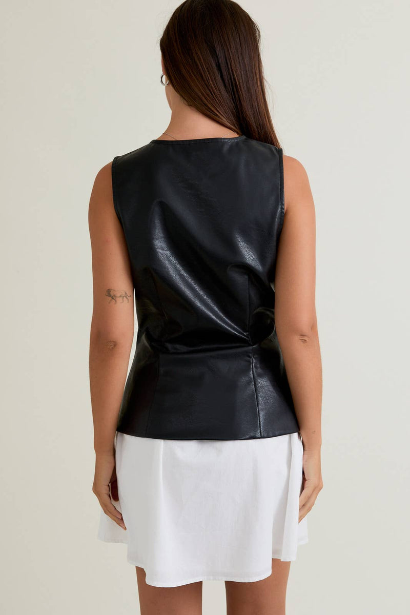 Sleeveless Round Neck Contrast Mini Dress