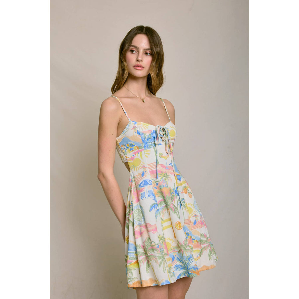 Summer Somewhere Cutout Detail Mini Dress