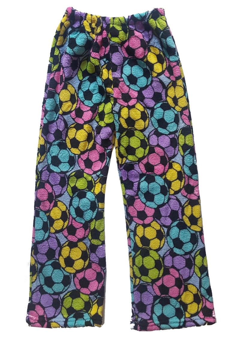 Pastel Soccer Fuzzy Pants- Girls