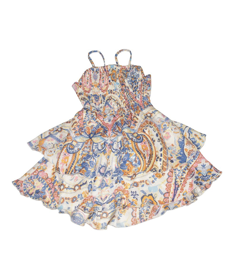 Paisley Print Chiffon Dress- Girls