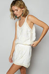 V-neck Sleeveless Embroidered Floral Top