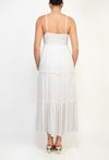 Crocheted Front Tie Tiered Maxi Dress