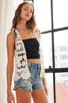 Braid Crochet Vest Cardigan