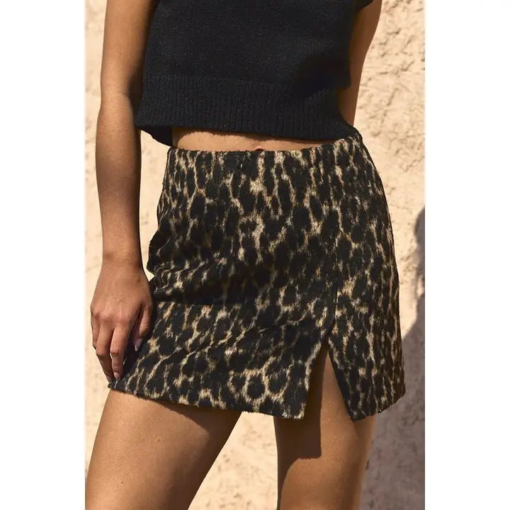 Allison Leopard Mini Skirt