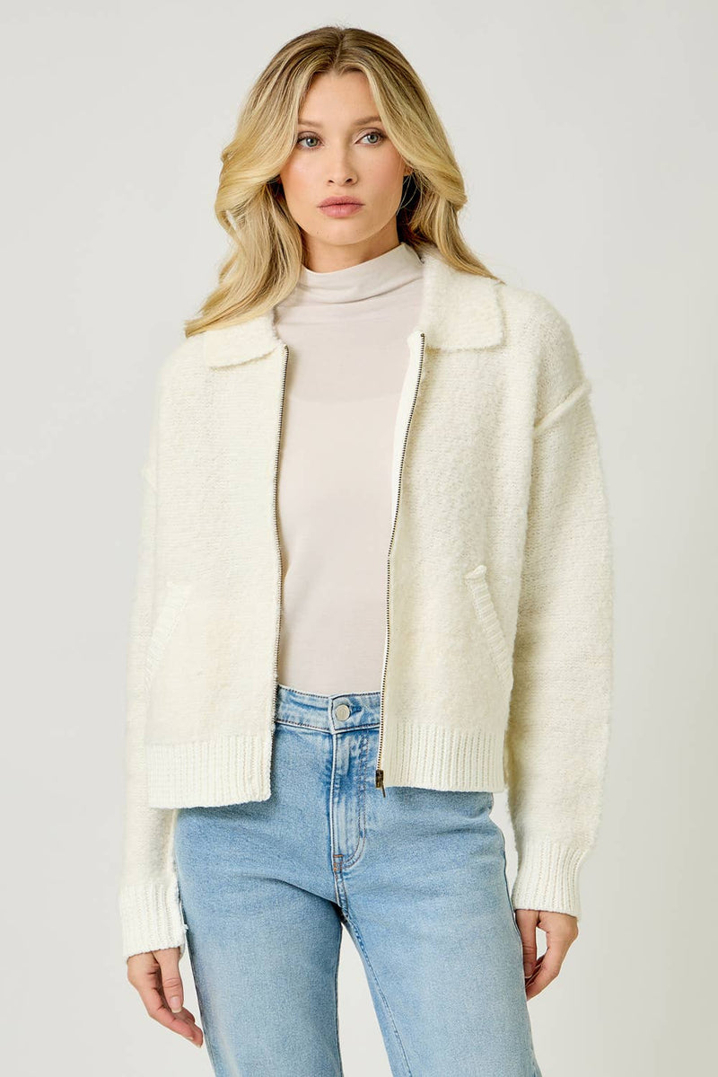 Zip-Up Sweater Jacket