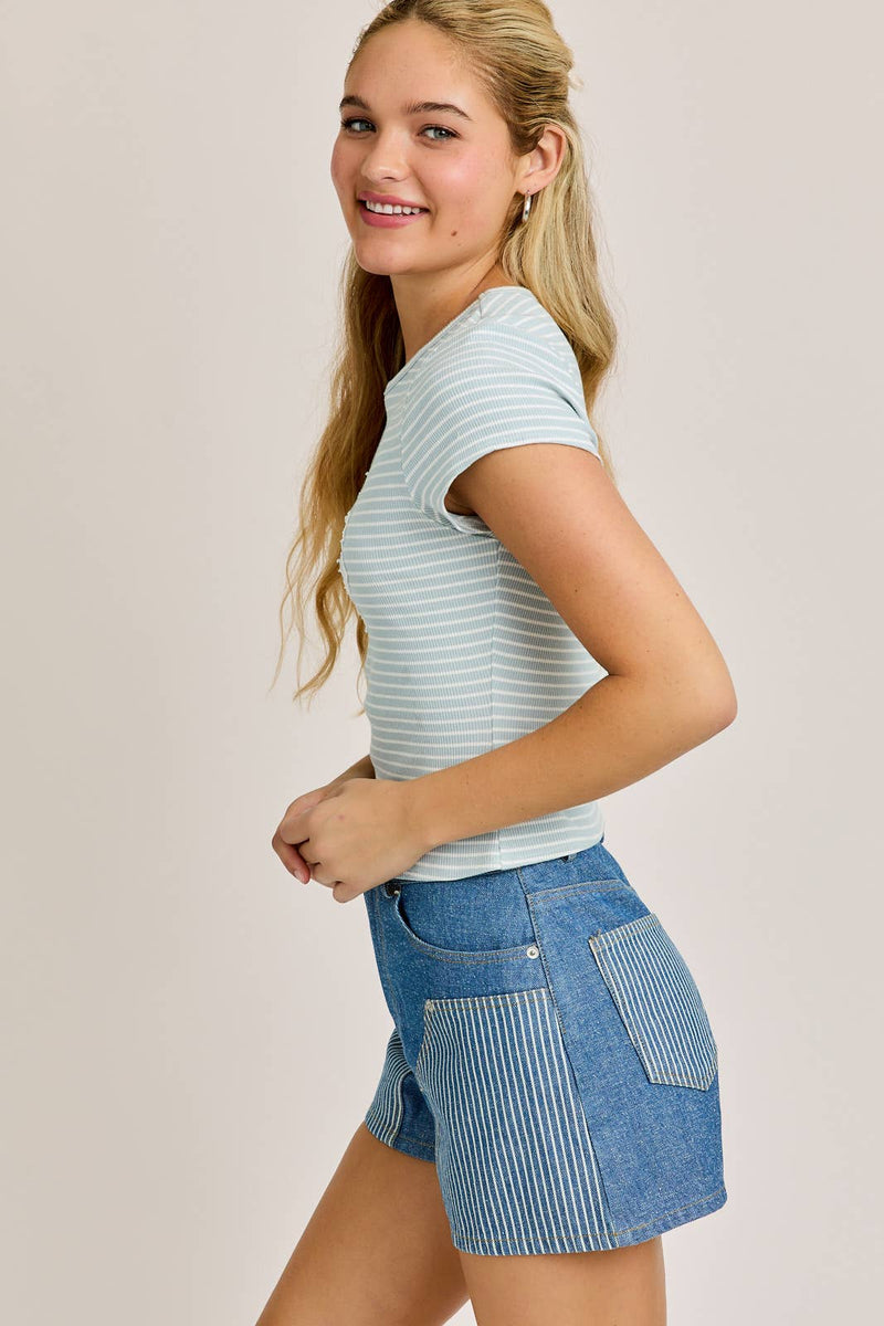 Round Neck Short Sleeve Top