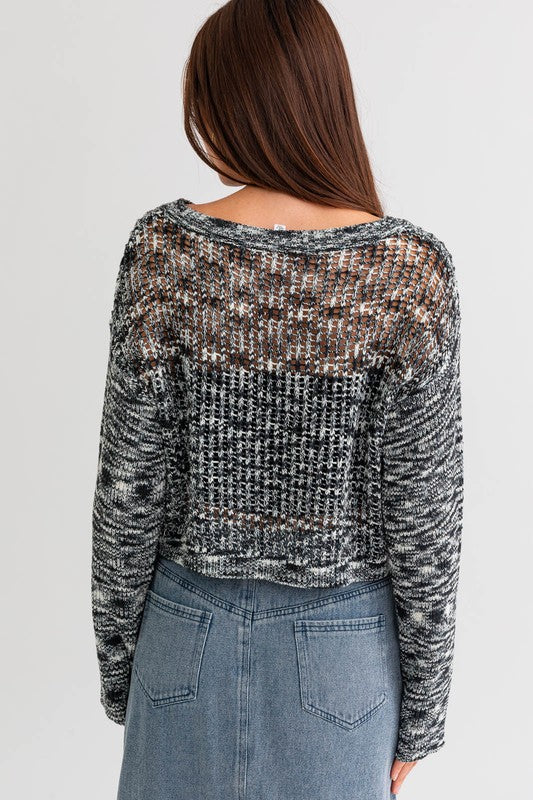 Net Knitting Sweater Top