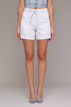 Hidden "Ava" High Rise A-Line Shorts w/ Tie Strap