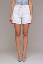 Hidden "Ava" High Rise A-Line Shorts w/ Tie Strap