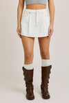 Pleated Denim Skort