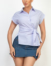 Waist Tie Asymmetrical Top