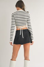 Round Neck Long Sleeve Stripe Top