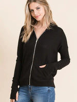 Tiger Brushed Zip Up Hoodie Jacket