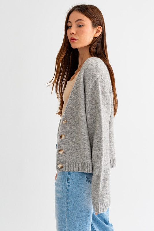 V-Neck Sweater Cropped Cardigan