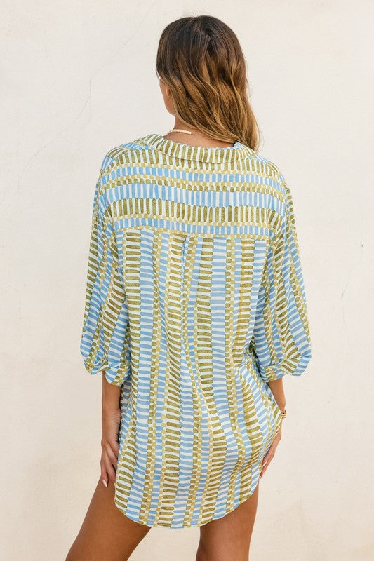Morning Pages Tie Detail Tunic Shirt