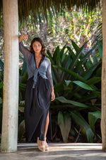 Summer Knit Sheer Cardigan Bolero Shrug Cover- Navy Blue