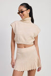 Pleated Mini Fringe Skirt