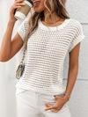 Summer Round Neck Hollow Out Sun Protection Knitted Sweater Cowl