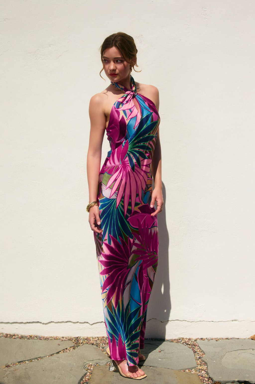 Finesse Halter Neck Open Back Maxi Dress