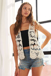Braid Crochet Vest Cardigan
