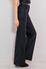 Coated Essential Wide Leg Jeans