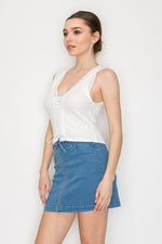 Lace Up Sleeveless Top