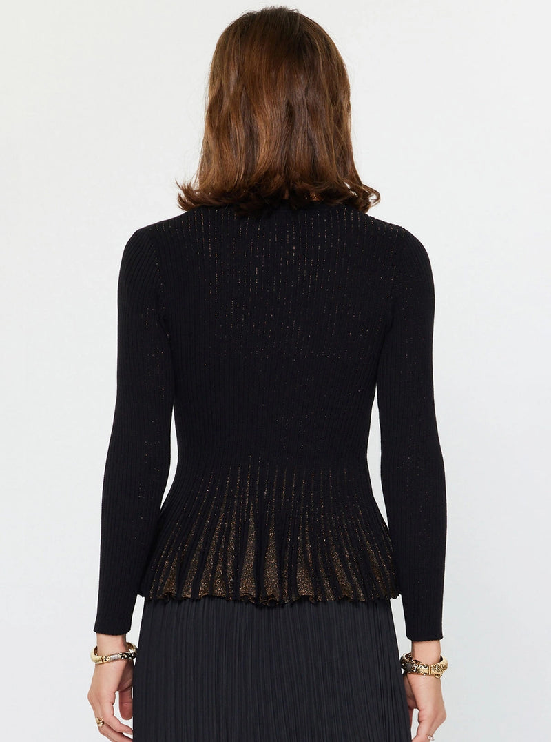 Shimmer Fitted Ribbed Sweater