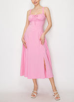 Corset Lace Up Sweetheart Midi Dress