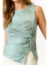 Mesh Printed Twisted Top