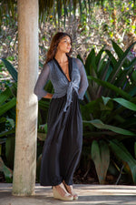 Summer Knit Sheer Cardigan Bolero Shrug Cover- Navy Blue