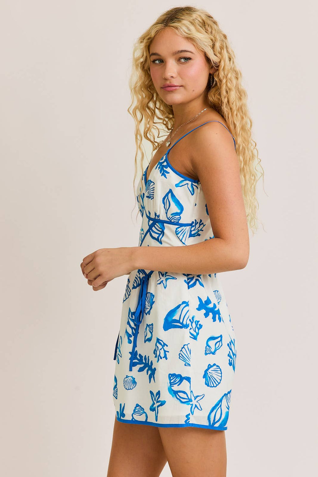 Contrast Trim Detail Mini Dress