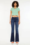 Kan Can Petite Mid Rise Flare Jeans