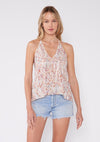 Ikat V-Neck Peplum Tank Top