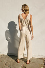Heaven Sent Button Down Sash Belt Jumpsuit