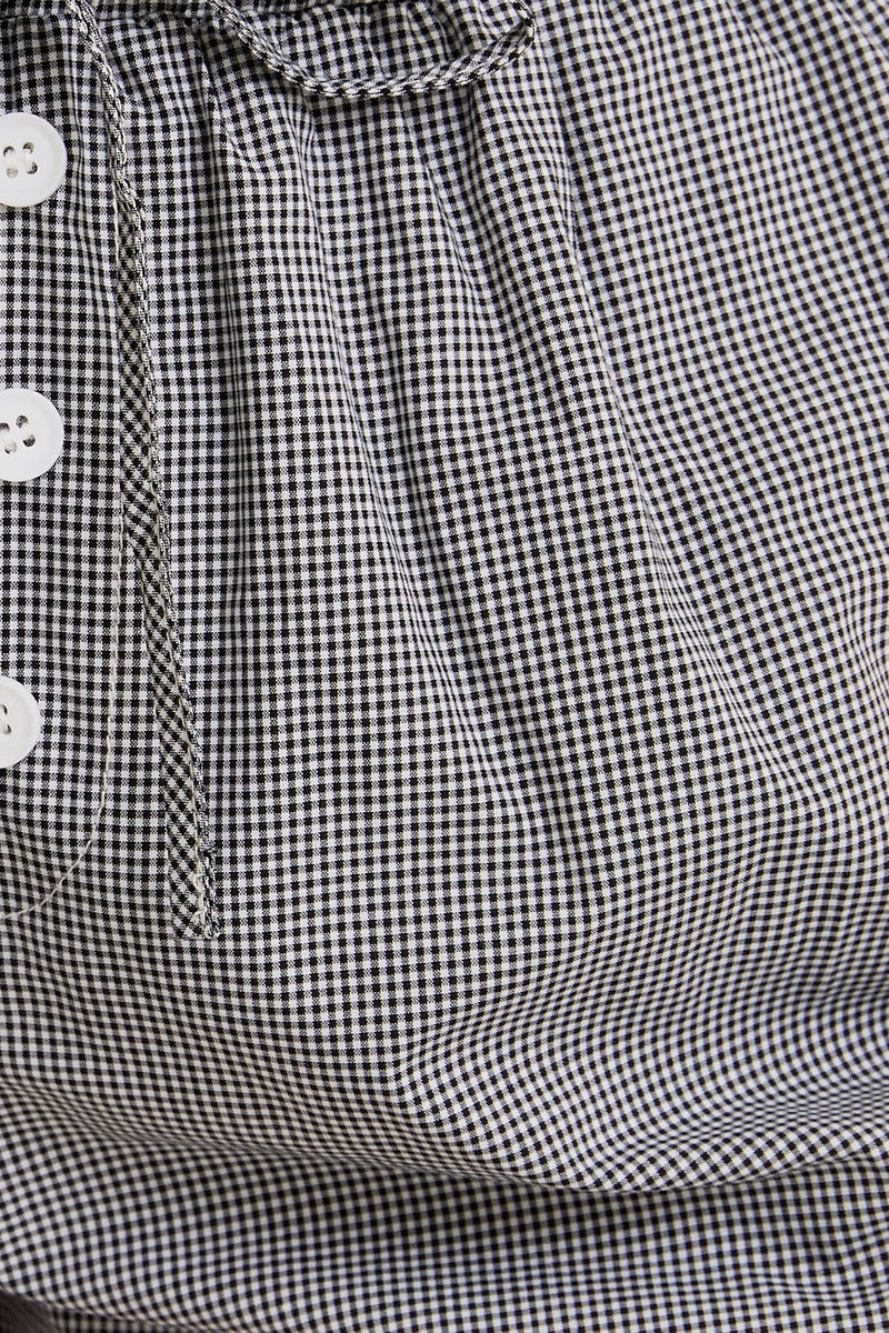 Waist Tie Check Shorts