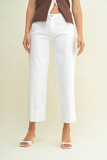 Just Black Denim Scissor Cut Cuffed Wide Leg