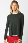 Lined Crew Neck Sweater