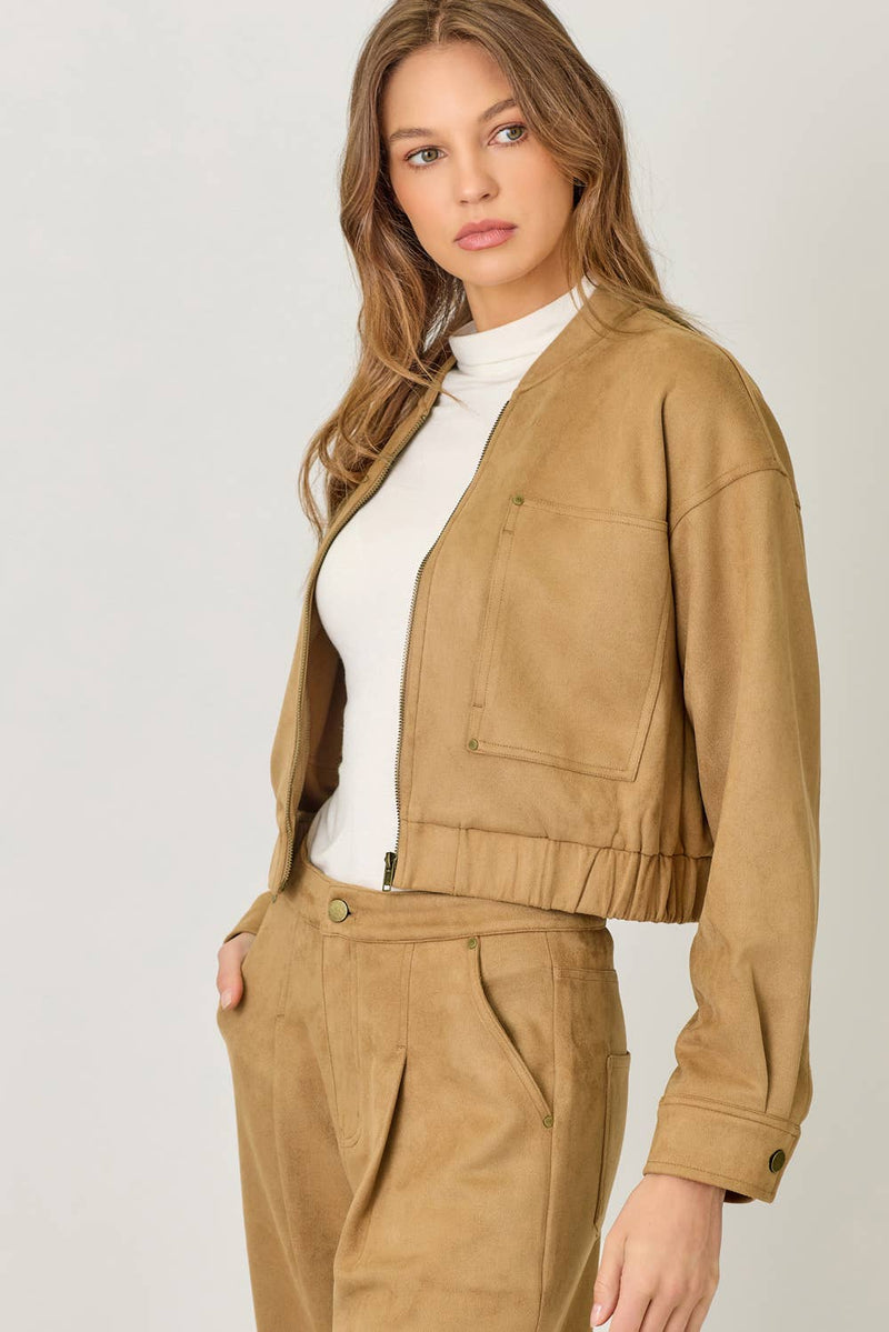 Suede Bomber Jacket