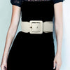 Solid Faux Leather Elastic Belt