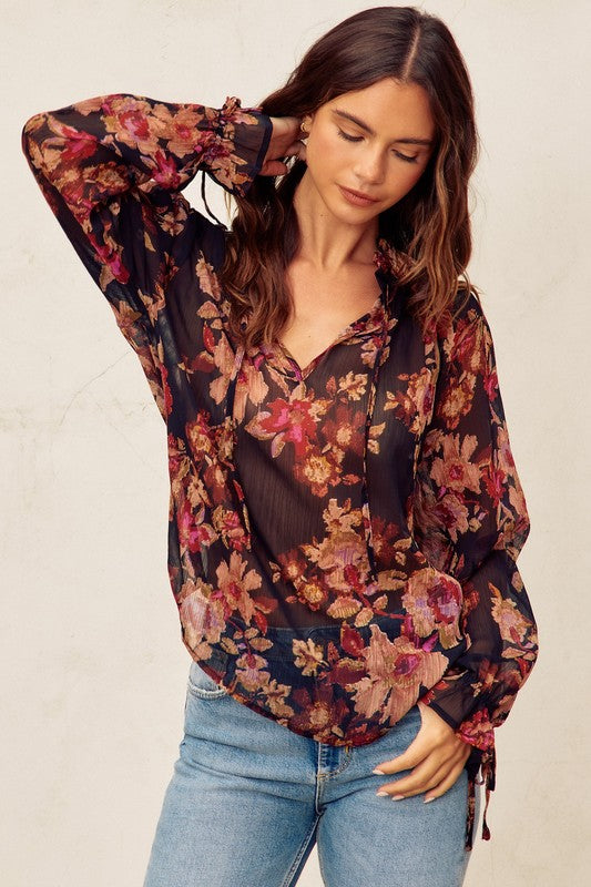 Nightfall Tie Detail Blouse