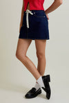Mid-Rise Draw String Detail Mini Skirt