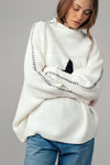 Star Knit Oversized Sweater Top