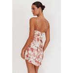 Cowl Neck Floral Mini Dress