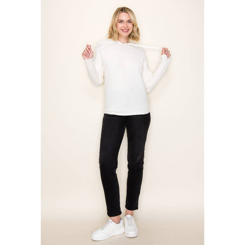 Mini Waffle Texture Pullover Hoodie