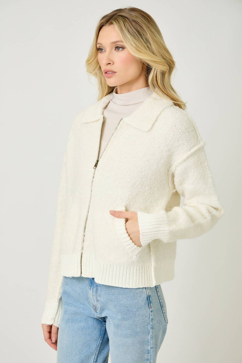 Zip-Up Sweater Jacket