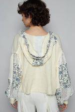 Balloon Sleeve Double Gauze Floral Placket Jacket