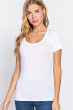 Short Sleeve Scoop Neck Top