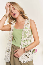 Braid Crochet Vest Cardigan